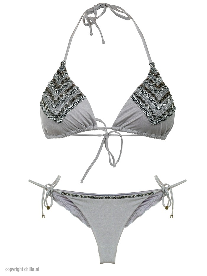 warm D.w.z Voor type Bikini Triangle Shiny Silver van Mystical Swimwear
