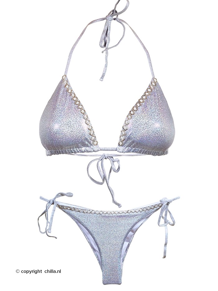 parallel krekel opener Bikini Triangle Iridescent Silver van Mystical Swimwear